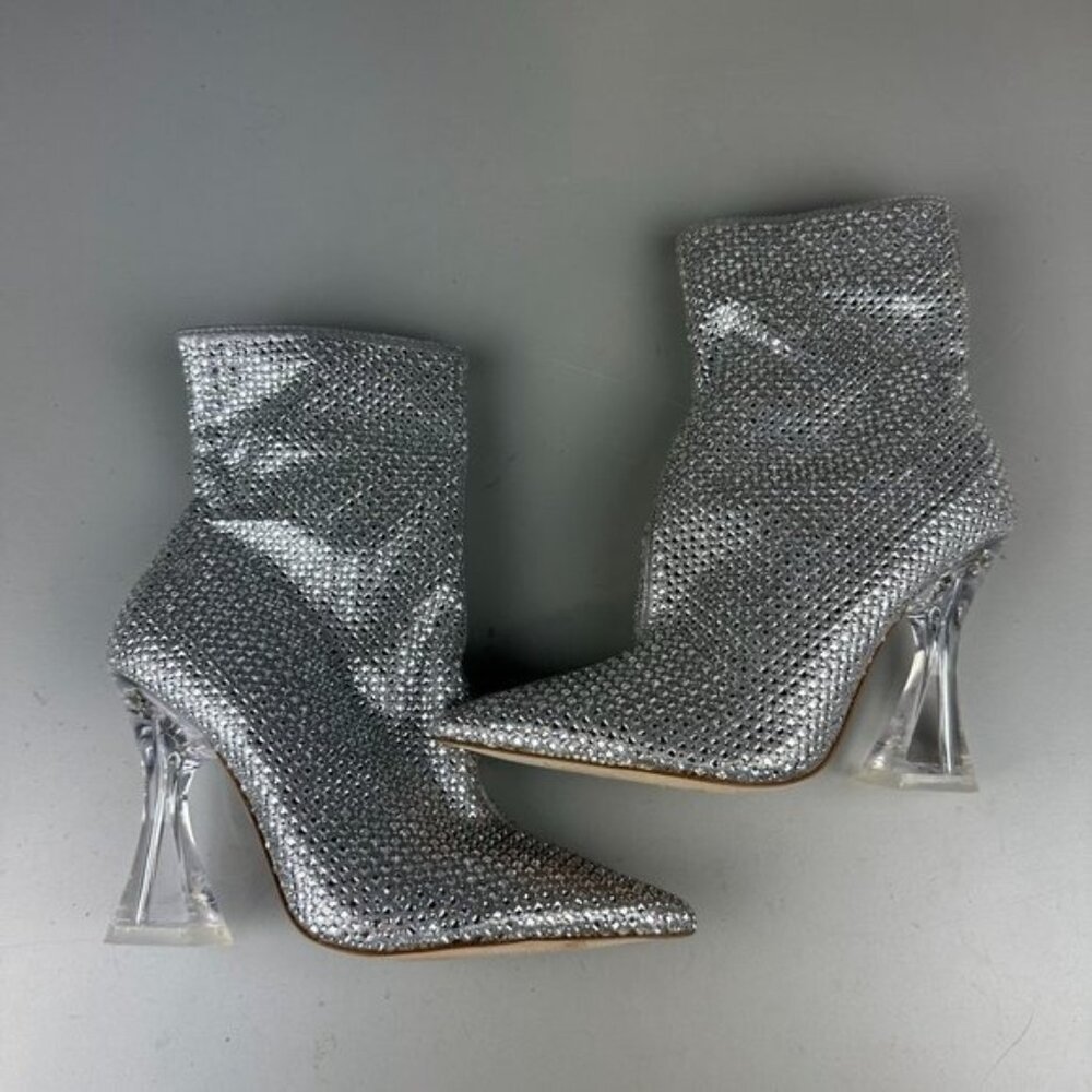 Steve Madden Vivy Boots In Silver View 3